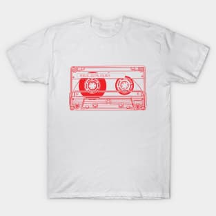 Cassette Tape (Red Lines) Analog / Music T-Shirt